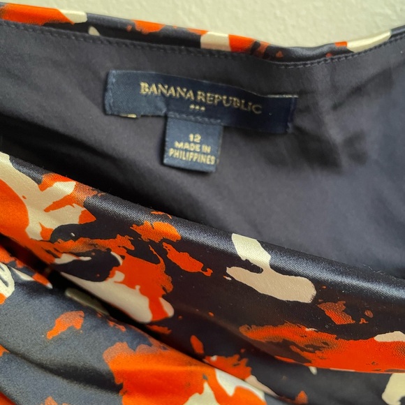 Banana Republic One Shoulder Sleeveless Print Dress Size 12 - Picture 6 of 6